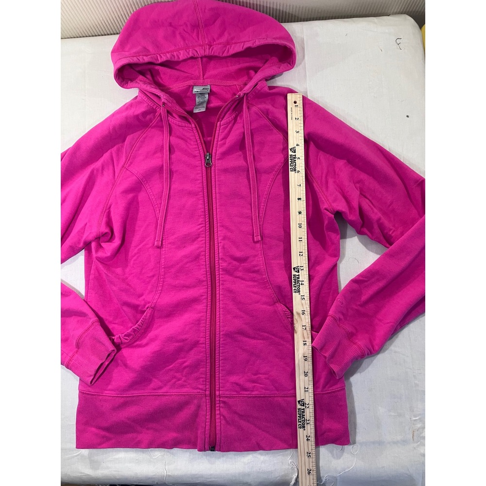 Champion Womens Full Zip Hoodie Sweatshirt Pink Cotton Blend L G Activewear - Picture 2 of 6